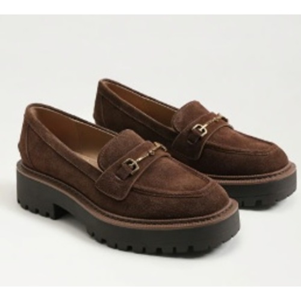 Sam Edelman Lea Platform Loafer Mustang Brown Suede Lug Sole Horsebit 9M - Picture 10 of 10